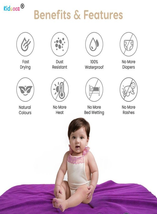 Kidoooz Anti-Piling Fleece Extra Absorbent Instant Dry Sheet for Baby, Baby Bed Protector, Waterproof Sheet (2, Plum + Navy Blue, Small) - Image 3