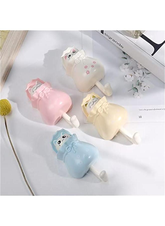 Set of 4 Adhesive Cat Key Holder Hooks for Cute Room Decor, Heavy Duty Wall Mounted Coat Hooks for Towel, Backpack, Hat, Scarf Hanging Decor.  - Image 3