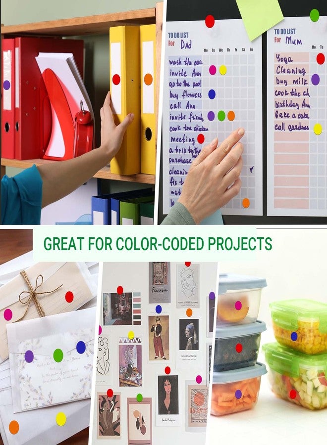 Dreecy 1/2 Inch Colored Dot Stickers, 4800 PCS Round Sticker Labels, Writable Small Circle Stickers with Strong Adhesion & No Residue, Easy to Remove for Pricing, Organizing, Crafts & Toddlers (10 Colors) - Image 5
