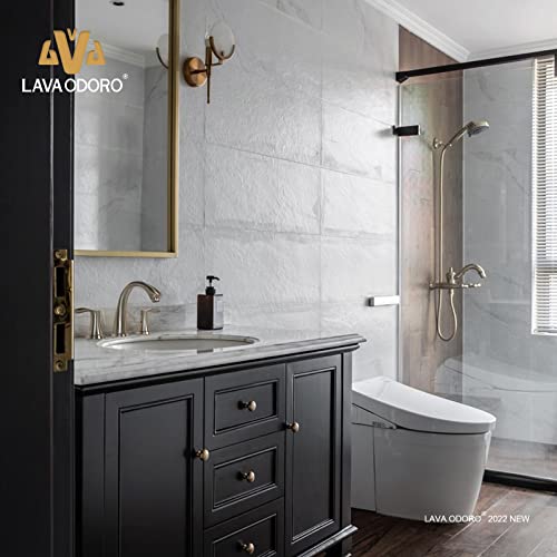 Lava Odoro Brushed Nickel Bathroom Faucet for Sink 2 Handle, Lava Odoro 8 inch Widespread Bathroom Faucet 3 Hole Bathroom Sink Faucet Modern Vanity Faucet with Drain Assembly Supply Line, BF405-BN - Image 2