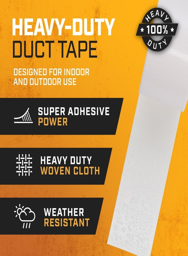 Lockport Duct Tape Heavy Duty Waterproof,20 Yards x 2 Inch,Strong Adhesive Roll for Indoor & Outdoor Repair,No Residue,Tear by Hand - Duct Tape Bulk Value (White, 3-Pack) - Image 2