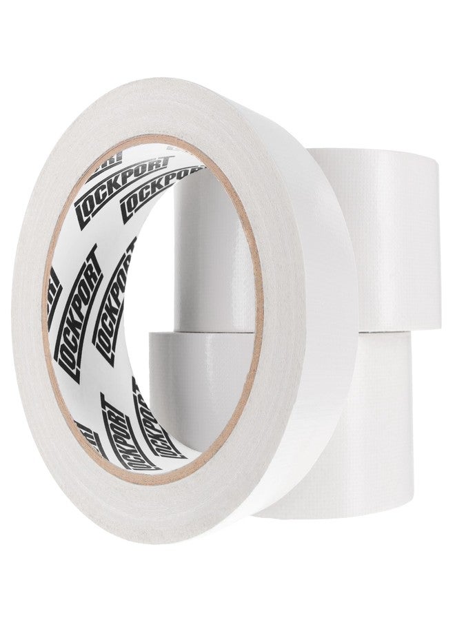 Lockport Duct Tape Heavy Duty Waterproof,20 Yards x 2 Inch,Strong Adhesive Roll for Indoor & Outdoor Repair,No Residue,Tear by Hand - Duct Tape Bulk Value (White, 3-Pack) - Image 1