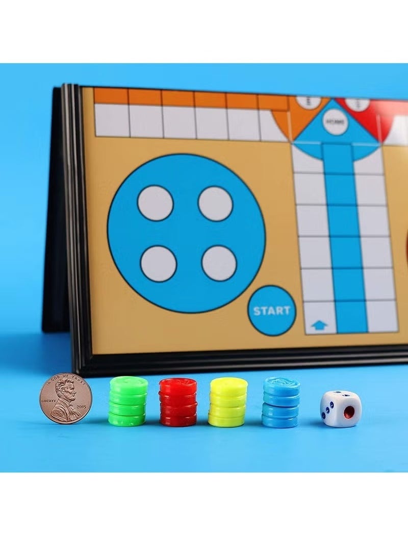 A ZONE Ludo Board Game, Magnetic Folding Design and Light-Weight for Kids and Adults 31.5 x 31.5cm  - Image 3