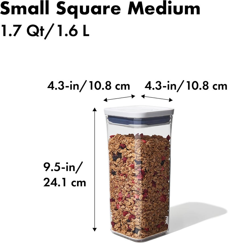 OXO Good Grips Pop Container - Airtight Food Storage - 1.7 Qt For Dried Beans And More,Transparent - Image 2