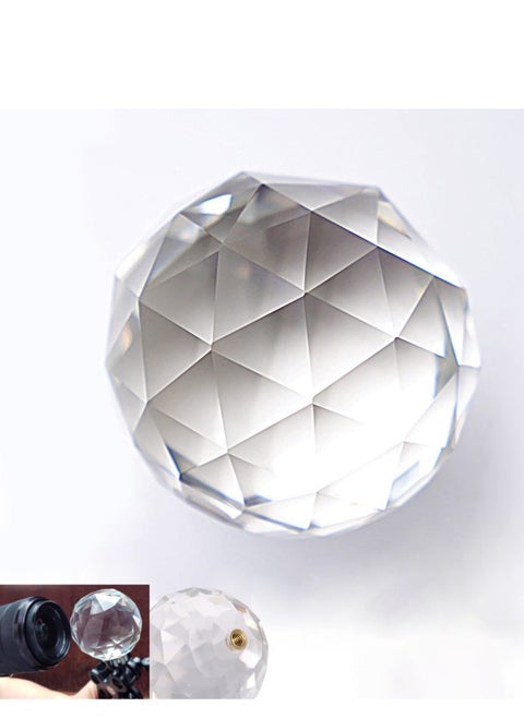 Photography Prism, Optical Crystal Glass Ball Filter with 1/4" Thread Mount, Portable 60mm Rainbow Prism for Photos and Teaching Light Spectrum Physics