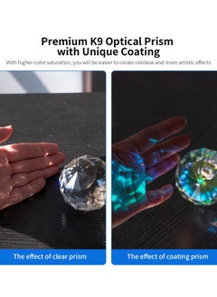 Y&D Photography Prism Optical Crystal Glass Ball Filter with 1/4" Thread Mount Portable 60mm Rainbow Prism for Photos and Teaching Light Spectrum Physics  - Image 3