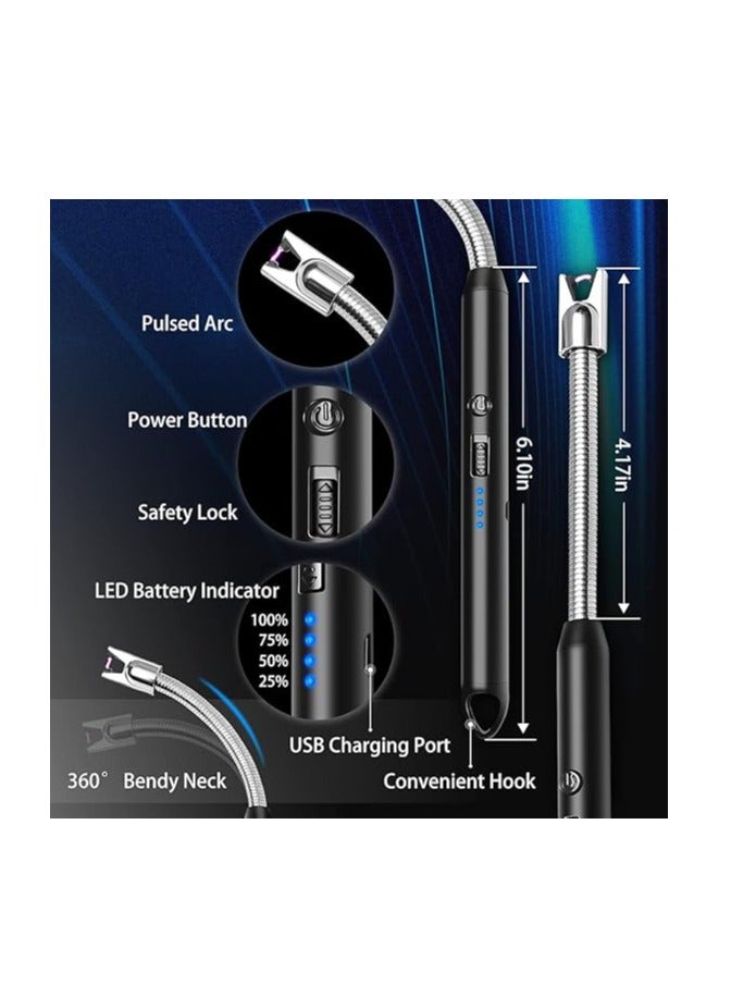 ولاعة غاز بقوس كهربائي مع شحن USB – آمنة، عصرية، متعددة الاستخدامات - Image 4