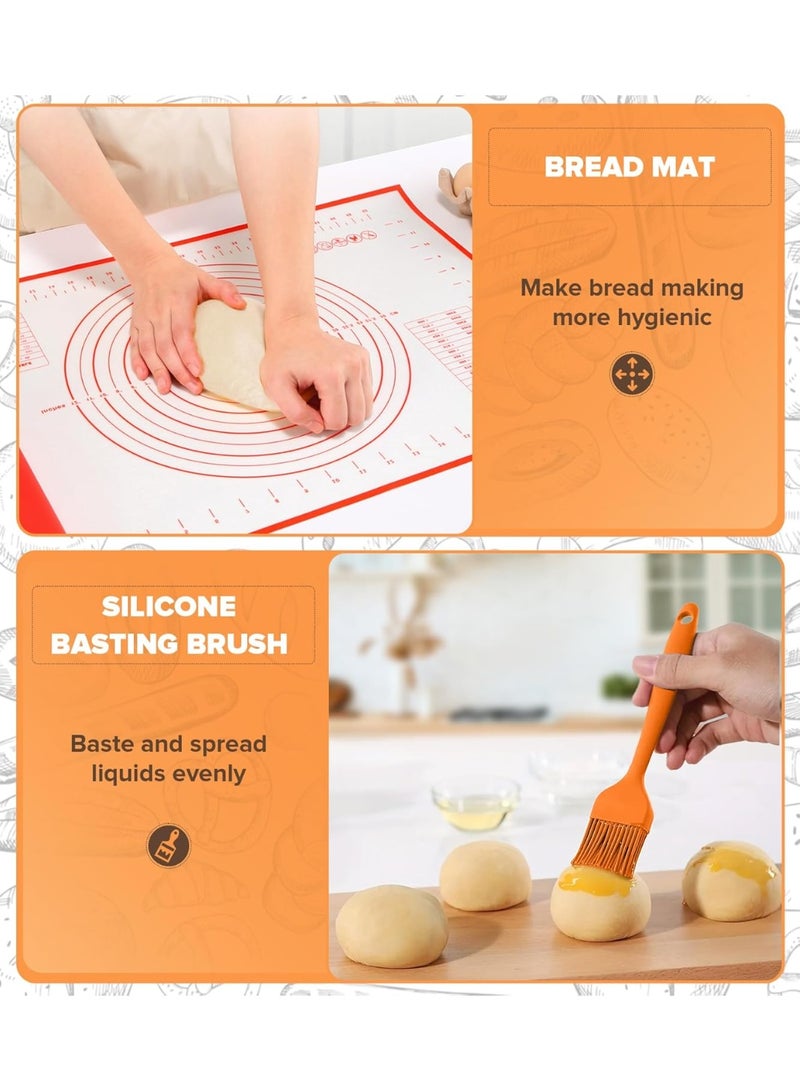 AirYoung 17Pcs Bread Proofing Basket, Bread Making Kit , Sourdough Bread Baking Supplies, Proofing Bowls for Sourdough Bread, Sourdough Starter Kit, 10 inch Oval & 9 inch Round Basket - Image 2