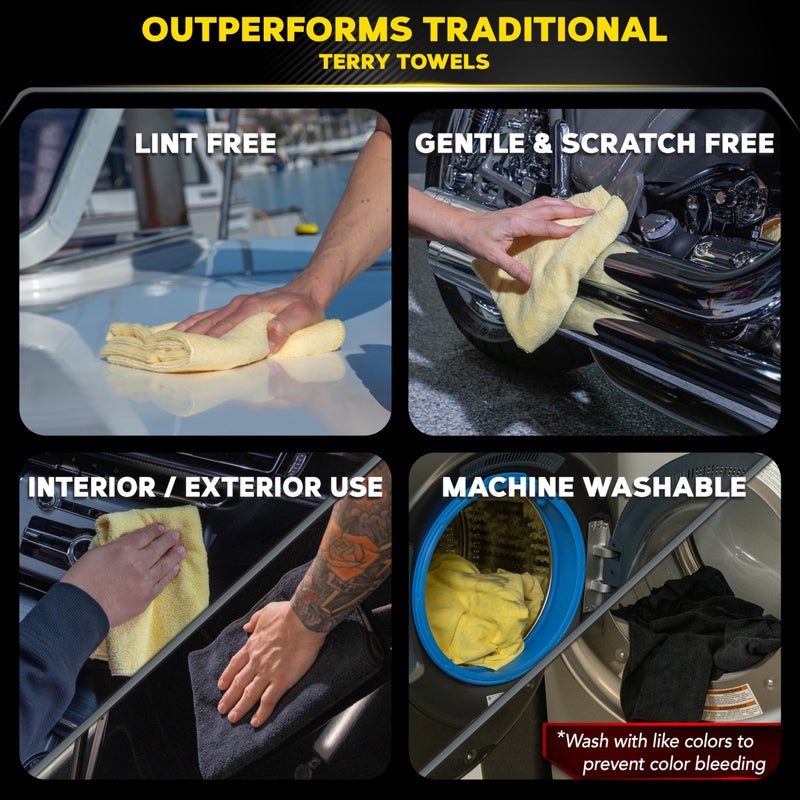 Meguiar's Supreme Shine Microfiber Towels for Cars, Ultra-Plush Car Microfiber Towel Set for Quickly Removing Product Without Leaving Swirls on Paint, Glass, Plastic, or Chrome - Image 3