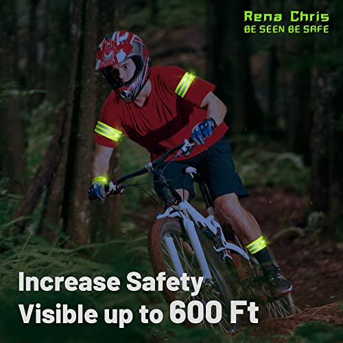 Rena Chris Reflective Running Gear, 4pcs High Visibility Reflective Arm Bands for Night Walking, Safety Running Gear with Reflective Tape for Clothing, Reflectors for Walking at Night, Running Safety Gear for Women, Man, Kids - Image 3