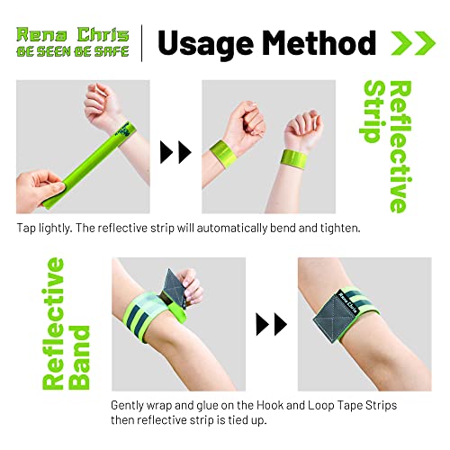 Rena Chris Reflective Running Gear, 4pcs High Visibility Reflective Arm Bands for Night Walking, Safety Running Gear with Reflective Tape for Clothing, Reflectors for Walking at Night, Running Safety Gear for Women, Man, Kids - Image 4