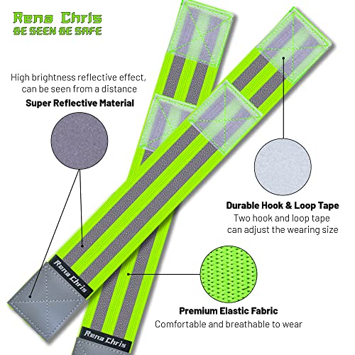 Rena Chris Reflective Running Gear, 4pcs High Visibility Reflective Arm Bands for Night Walking, Safety Running Gear with Reflective Tape for Clothing, Reflectors for Walking at Night, Running Safety Gear for Women, Man, Kids - Image 5