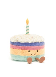 Jellycat 8-inch Weighted Plush Cake Pillow - Soft Smiling Birthday Cake Stuffed Animal Toy, Cute Food Plushie Gift for Kids, Girls & Boys  - Image 1
