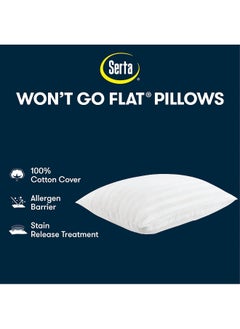Serta SERTA Won't Go Flat Standard/Queen Size Set of 2 Down Alternative Bedding Pillow for Back, Stomach or Side Sleepers  - Image 4