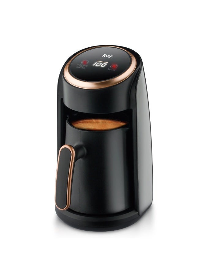 آر إيه أف غلاية قهوة إسبريسو كهربائية 600 واط بسعة 300 مل مع إيقاف تلقائي ومنع تناثر، تحكم حراري نحاسي، قاعدة غير قابلة للانزلاق – جهاز قهوة وشاي محمول للمكتب - Image 1