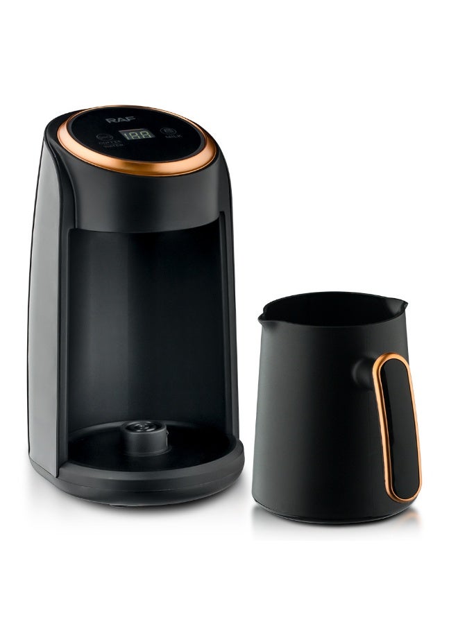 آر إيه أف غلاية قهوة إسبريسو كهربائية 600 واط بسعة 300 مل مع إيقاف تلقائي ومنع تناثر، تحكم حراري نحاسي، قاعدة غير قابلة للانزلاق – جهاز قهوة وشاي محمول للمكتب - Image 3