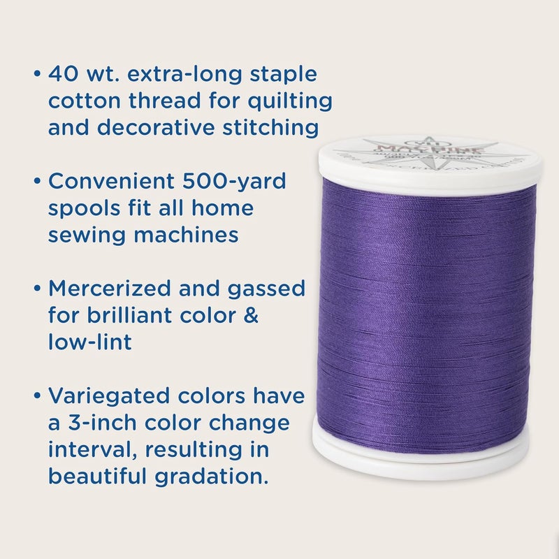 YLI Threads YLI Machine Quilting Thread - 40 wt. Extra-Long Staple Cotton Thread 500 yd Spool - Designed for Quilting - Great Barrier Reef - Image 1