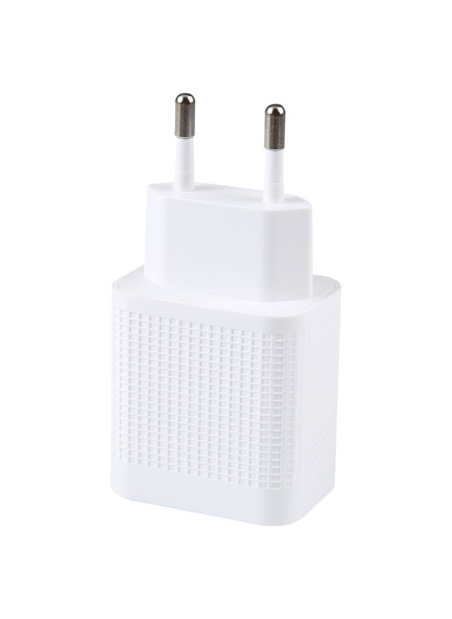HuHa - LZ-106PD 25W USB-C / Type-C Ports Plaid Pattern Travel Charger, EU Plug(White) - Image 1