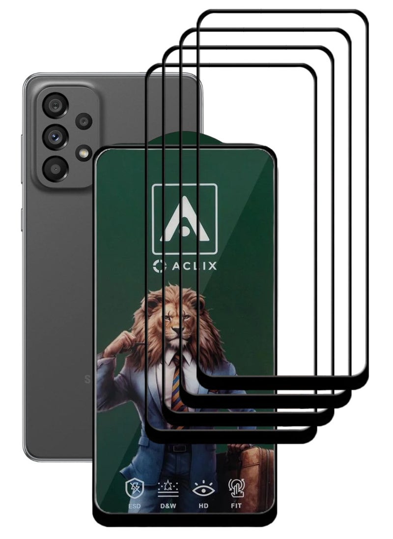 ACLIX 4 Pieces Antistatic ESD Dustproof Premium Quality High Definition Tempered Glass Screen Protector Designed For Samsung Galaxy A73 5G - Image 1