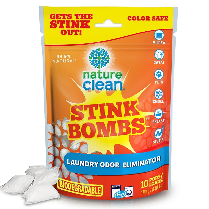 Nature Clean Stink Bomb Odor Remover Pacs for Laundry, 10 Count - Image 1