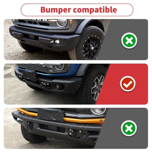 Linskip for Capable Steel Bumper Tow Hook Covers Fit for 2021-2024 Ford Bronco Accessories, Tow Hook Rubber Sleeve Protectors for Bronco Exterior Accessories(Red) - Image 2