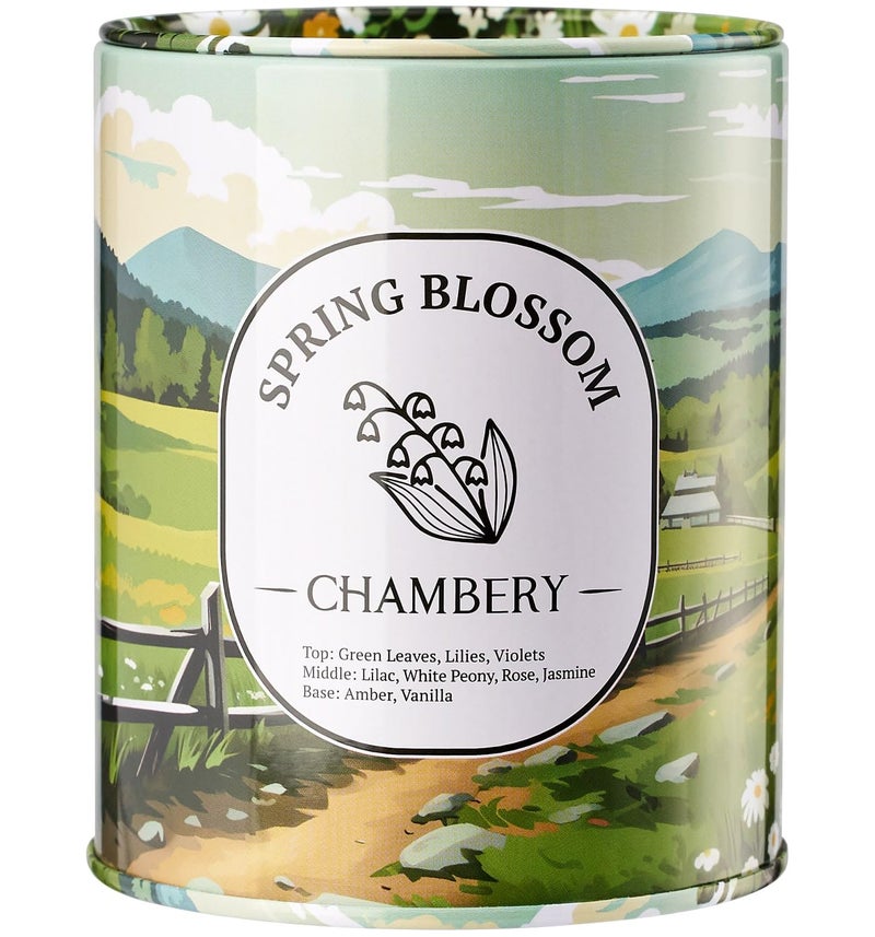CHAMBERY Spring Blossom Candle | New England Countryside View | Light Floral Fragrance Perfect for Spring | Ideal for Motherâ€™s Day Gifting | Soy Wax with Lead-Free Cotton Wick | 55-Hour Burn - Image 1