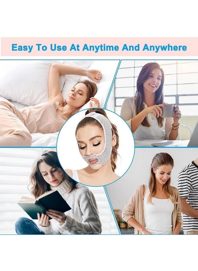 Facial Slimming Belt, Double Chin Reducer Reusable V-Shape Face Mask for Men & Women Facial Shaped UP Lift Belt, Slim Cheeks Lifting Jaw Line Shaper Anti Wrinkle Strap Elastic Face - Image 4