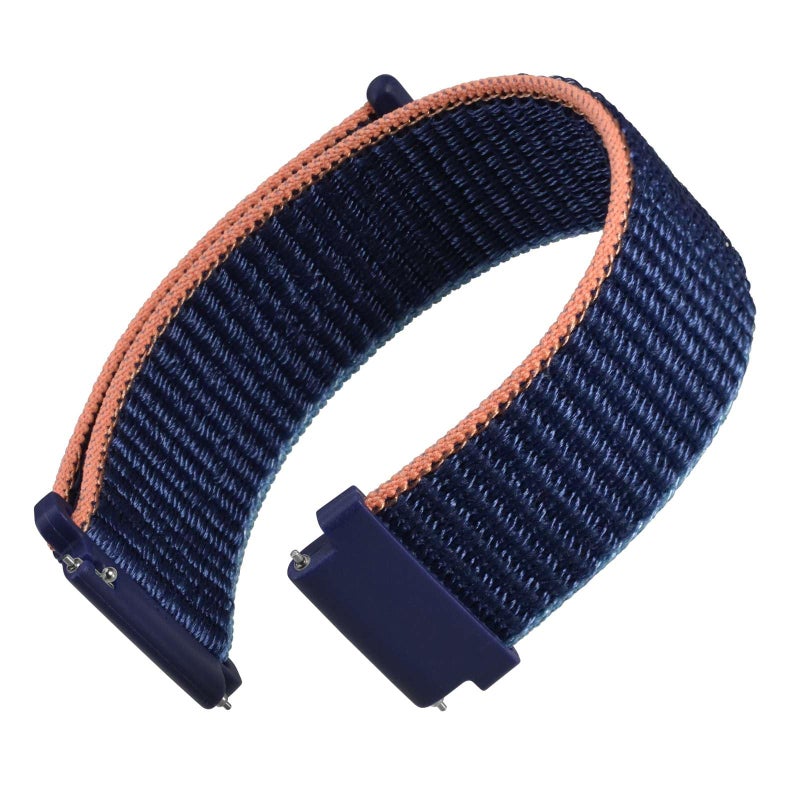 WOCCI 22mm Adjustable Nylon Watch Band Quick Release Sport Loop Strap Navy Blue - Image 2