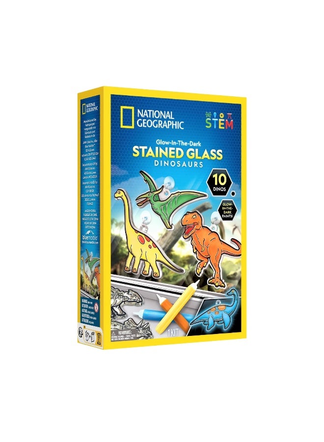NATIONAL GEOGRAPHIC مجموعة زجاج ملون يتلألأ في الظلام - ديناصور من ناشيونال جيوغرافيك - Image 1