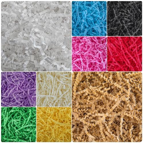 Caleihd Crinkle Cut Paper Grass Cushion Paper Streamer for Christmas Wedding Birthday Bridesmaid Engagement Craft Gift Boxes Bags Filler Decoration 4.5oz Oyster White - Image 5