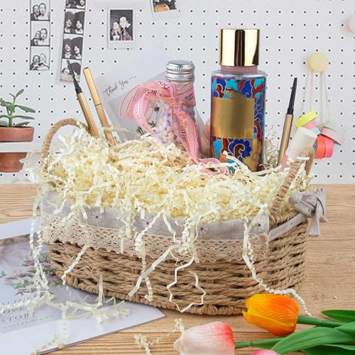 Caleihd Crinkle Cut Paper Grass Cushion Paper Streamer for Christmas Wedding Birthday Bridesmaid Engagement Craft Gift Boxes Bags Filler Decoration 4.5oz Oyster White - Image 3