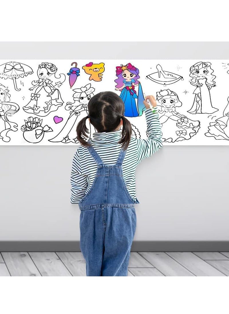 Cool Baby COOLBABY Children's Drawing Roll Sticky Color Filling Paper Graffiti Scroll Coloring Paper Roll for Kids DIY Painting Educational Toys  - Image 3