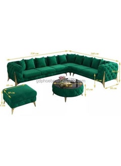 Golden-Legged L-Shaped Chesterfield Velvet Sofa Set: Luxury Traditional Living Room Blue 320x190x80 - pzsku/Z05299730A2F50D6C3445Z/45/_/1678289072/b3ee1fad-06a2-4415-bbbc-8f19ce18bf2d