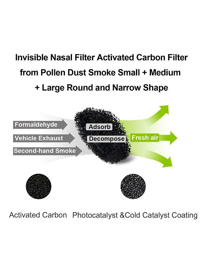 Generic - Invisible Nasal Filter Ultra-Breathable Nasal Filters Nasal Filters Nose Plugs for Smells Air Filtration from Pollen Dust  Small + Medium + Large Round Shape - Image 1