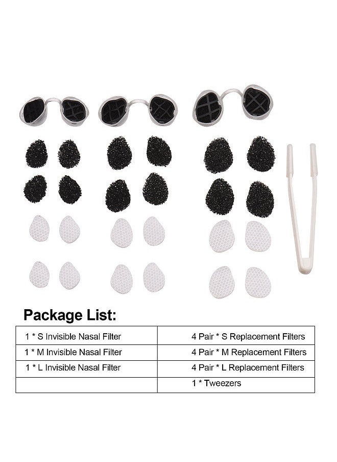 Generic - Invisible Nasal Filter Ultra-Breathable Nasal Filters Nasal Filters Nose Plugs for Smells Air Filtration from Pollen Dust  Small + Medium + Large Round Shape - Image 1