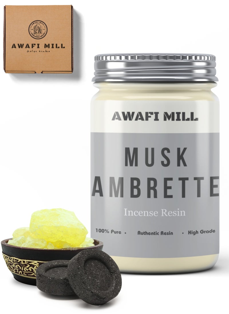 Awafi Mill - Moroccan Musk Ambrette Crystal | Premium Synthetic Musk Crystals with Charcoal Tablet - Image 1