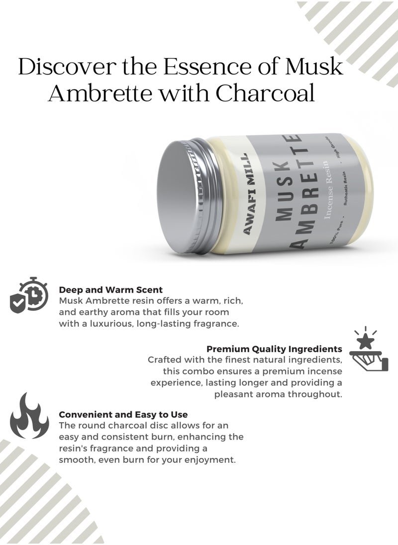 Awafi Mill - Moroccan Musk Ambrette Crystal | Premium Synthetic Musk Crystals with Charcoal Tablet - Image 1