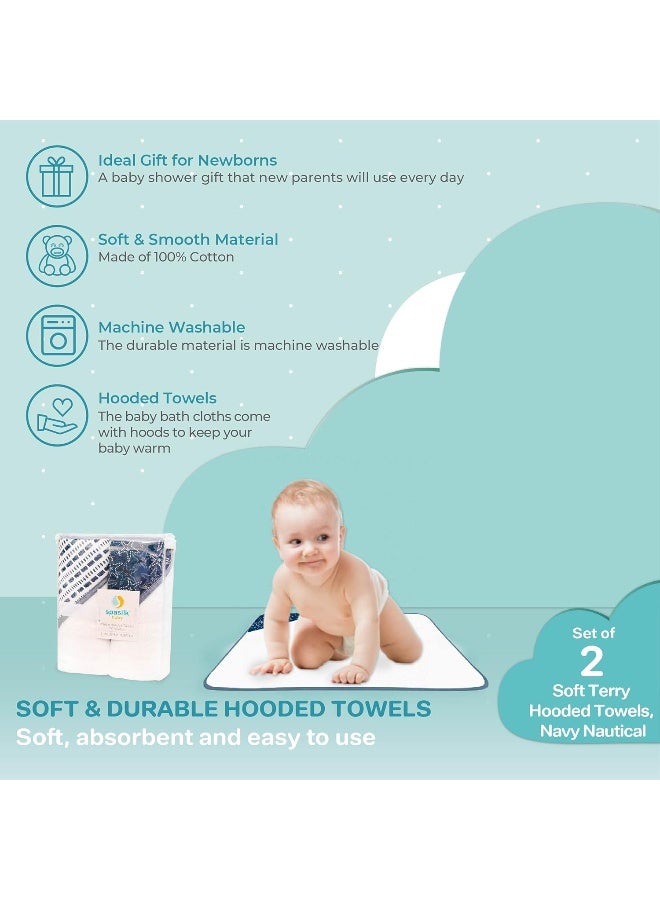 Spasilk Baby 2 Pack Soft Terry Towel with Muslin Printed Hood - Image 4