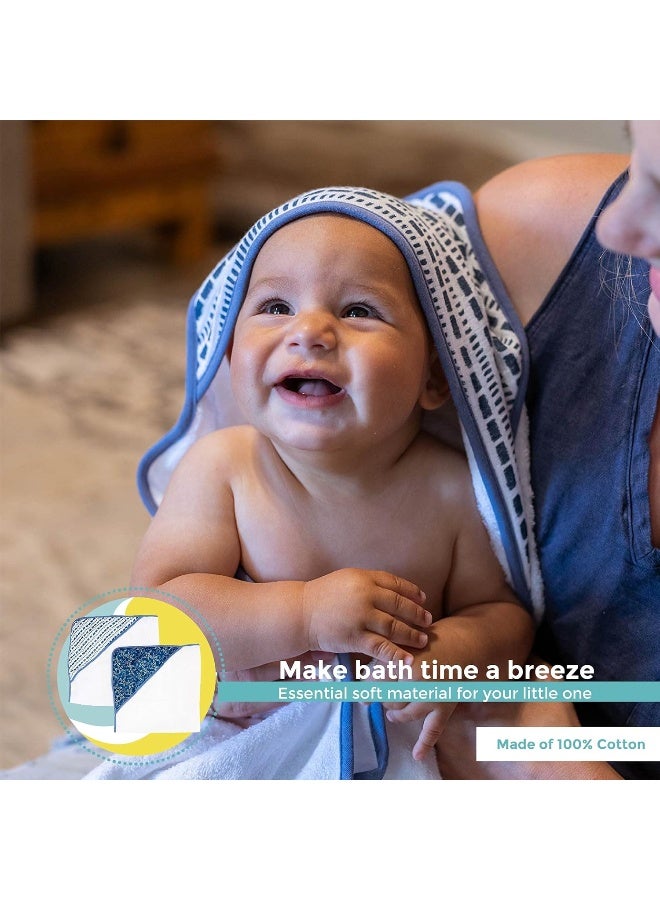 Spasilk Baby 2 Pack Soft Terry Towel with Muslin Printed Hood - Image 5