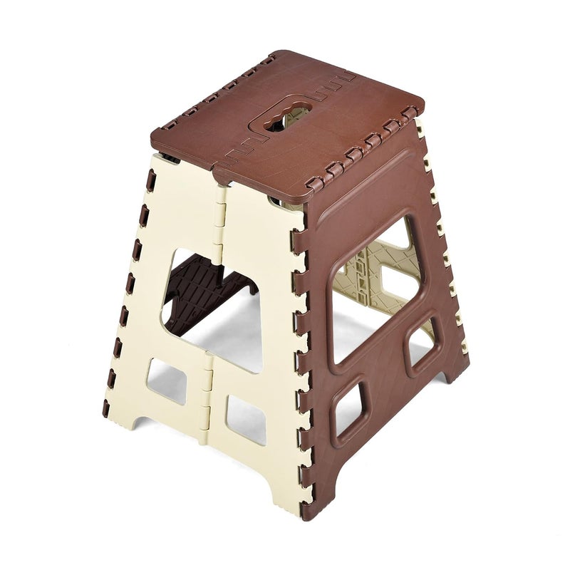 Homestic Homestic Stool Foldable Stool Collapsible Camping Chair Stool for OutdoorFishingHikingGardeningTravel Portable Stool Multipurpose Sitting Stool Large Cream Brown  - Image 2