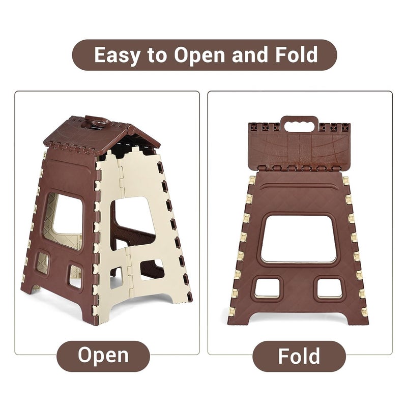 Homestic Homestic Stool Foldable Stool Collapsible Camping Chair Stool for OutdoorFishingHikingGardeningTravel Portable Stool Multipurpose Sitting Stool Large Cream Brown  - Image 4