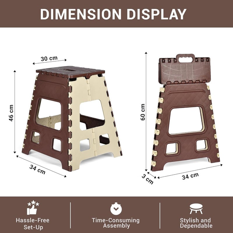 Homestic Homestic Stool Foldable Stool Collapsible Camping Chair Stool for OutdoorFishingHikingGardeningTravel Portable Stool Multipurpose Sitting Stool Large Cream Brown  - Image 3