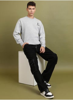 Ketch Minimal Embroidery Detail Oversized Sweatshirt by Styli  - Image 4