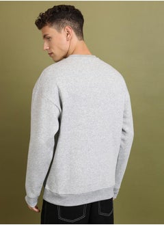 Ketch Minimal Embroidery Detail Oversized Sweatshirt by Styli  - Image 3