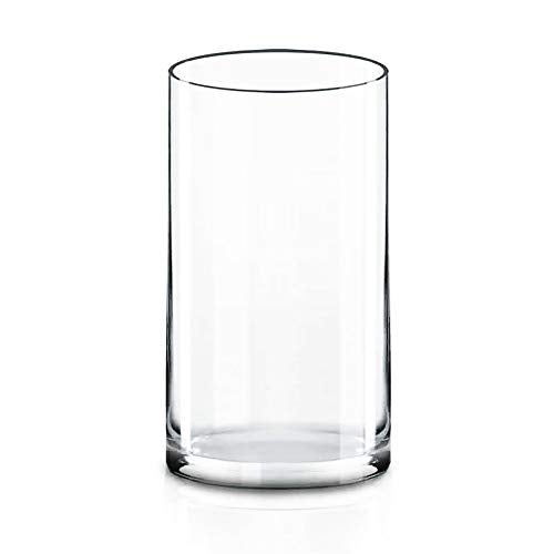 CYS EXCEL (H:12" D:6") Large Cylinder Clear Glass Vase for Wide Bouquet Flower Vase Centerpieces Display Hurricane Floating Candle Holder - Image 1