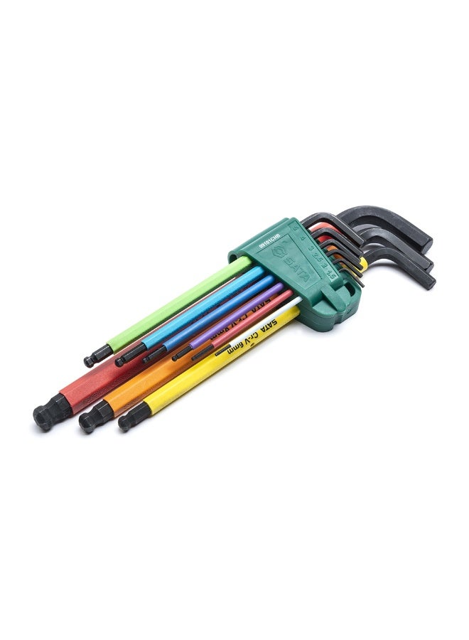 Sata SATA ST09101CHBSJ 9-Piece Ball Point Black Oxide Hex Key Set - Image 1
