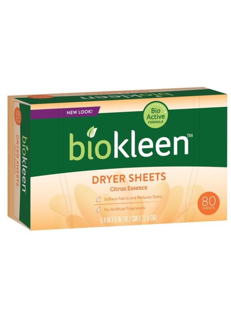 Biokleen - Dryer Sheets Citrus 80 Sheets - Image 1