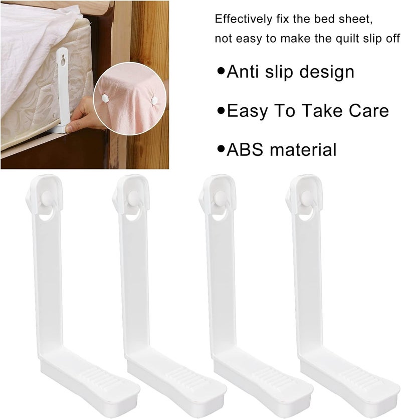 klarako 4Pcs Bed Sheet Holder Straps, Bed Sheet Fasteners, Mattress Bed Sheet Fixed Clips Gripper Holder, Household Supplies for Bed Sheets, Mattress Covers, Sofa Cushion - Image 2