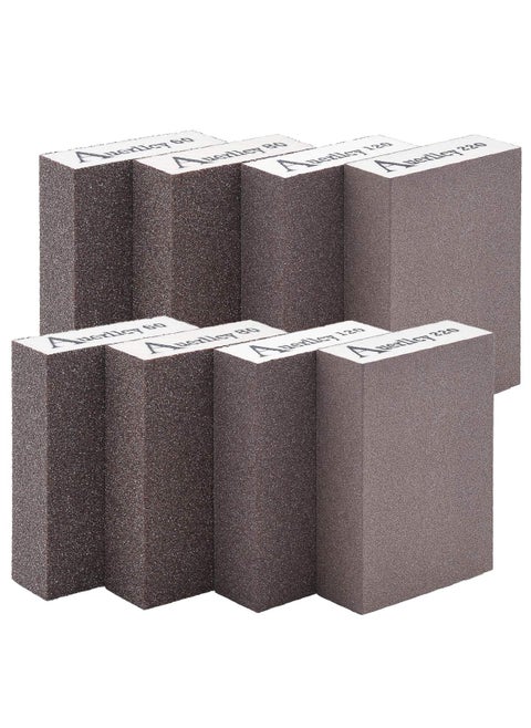Sanding SpongeCoarseMediumFineSuperfine 8PCS 4 Different Specifications Sanding Blocks AssortmentWashable and Reusable 8 PCS