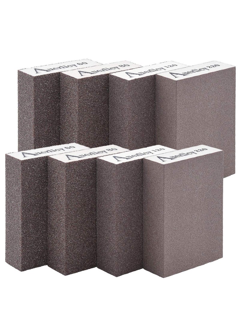 Auerllcy Sanding SpongeCoarseMediumFineSuperfine 8PCS 4 Different Specifications Sanding Blocks AssortmentWashable and Reusable 8 PCS 